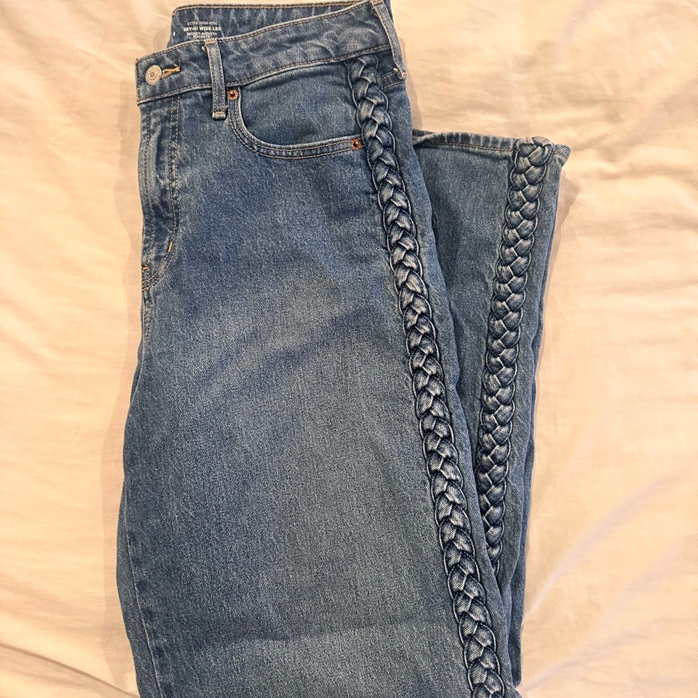 Old Navy Blue Braided Women's wide leg Jeans